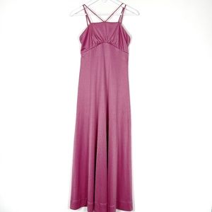 Vintage Pink Maxi Dress Empire Waist